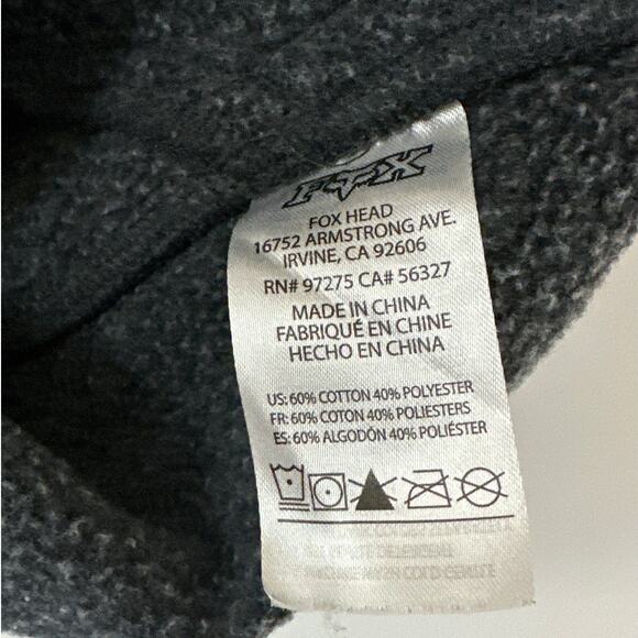 FOX Racing Activewear Hoodie Sweatshirt Top Long Sleeve Black Size Medium - Picture 9 of 10